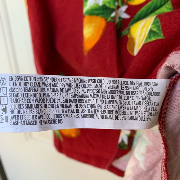 Forever 21 red lemon short sleeve skater dress S - Picture 7 of 7